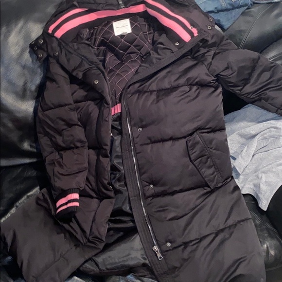 Avec Les Filles black midi puffer coat - Picture 3 of 5